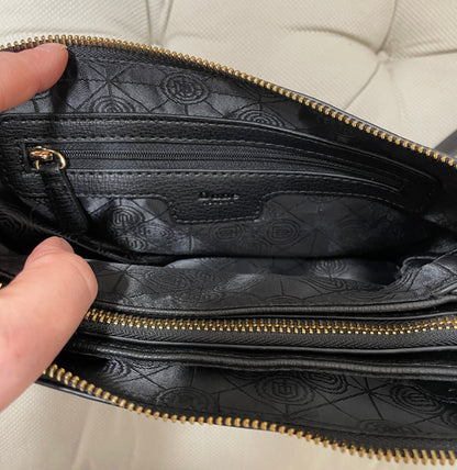 Dune Black Faux Leather Handbag Bag with Gold Hardware