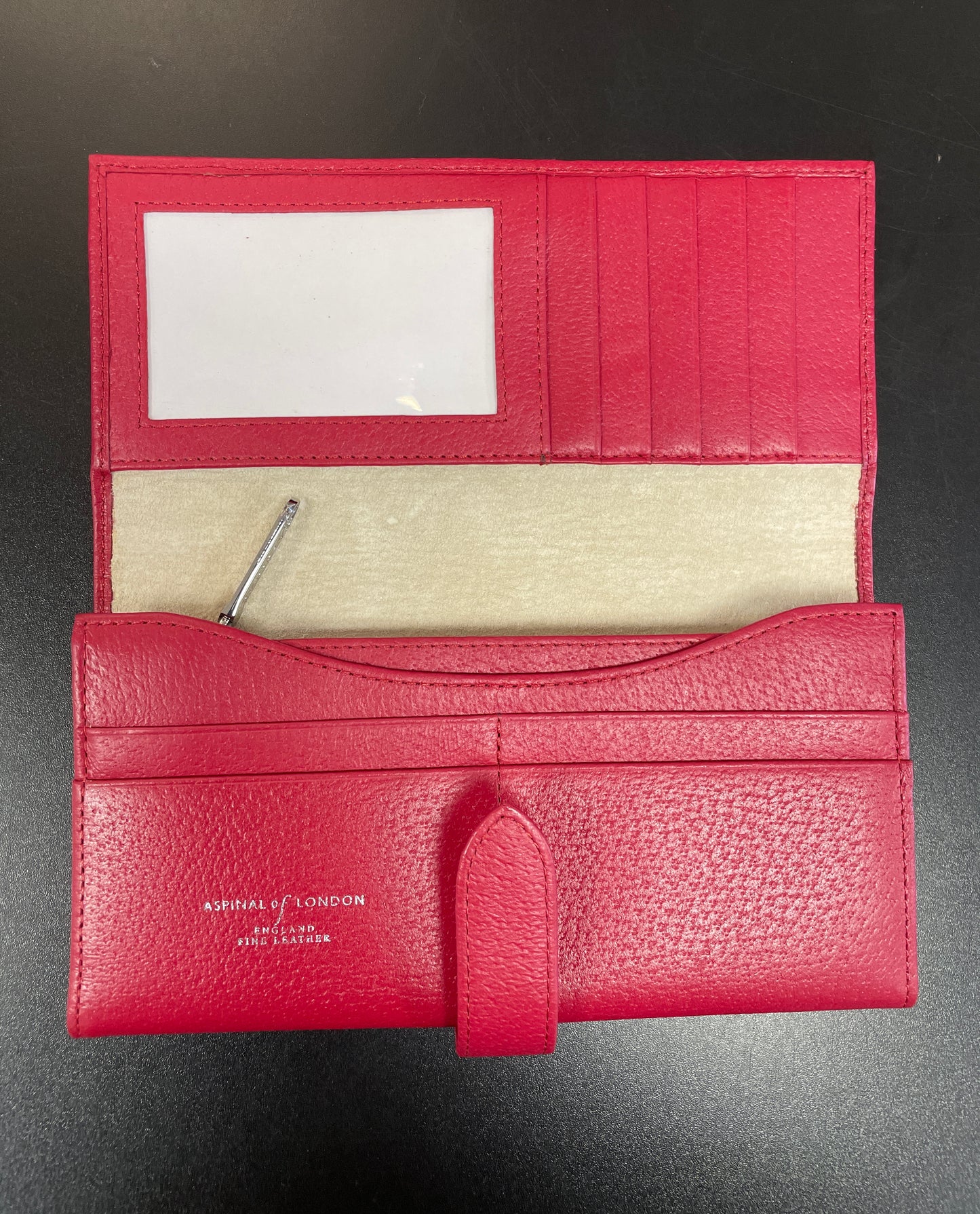 Aspinal of London Red Leather Purse Wallet