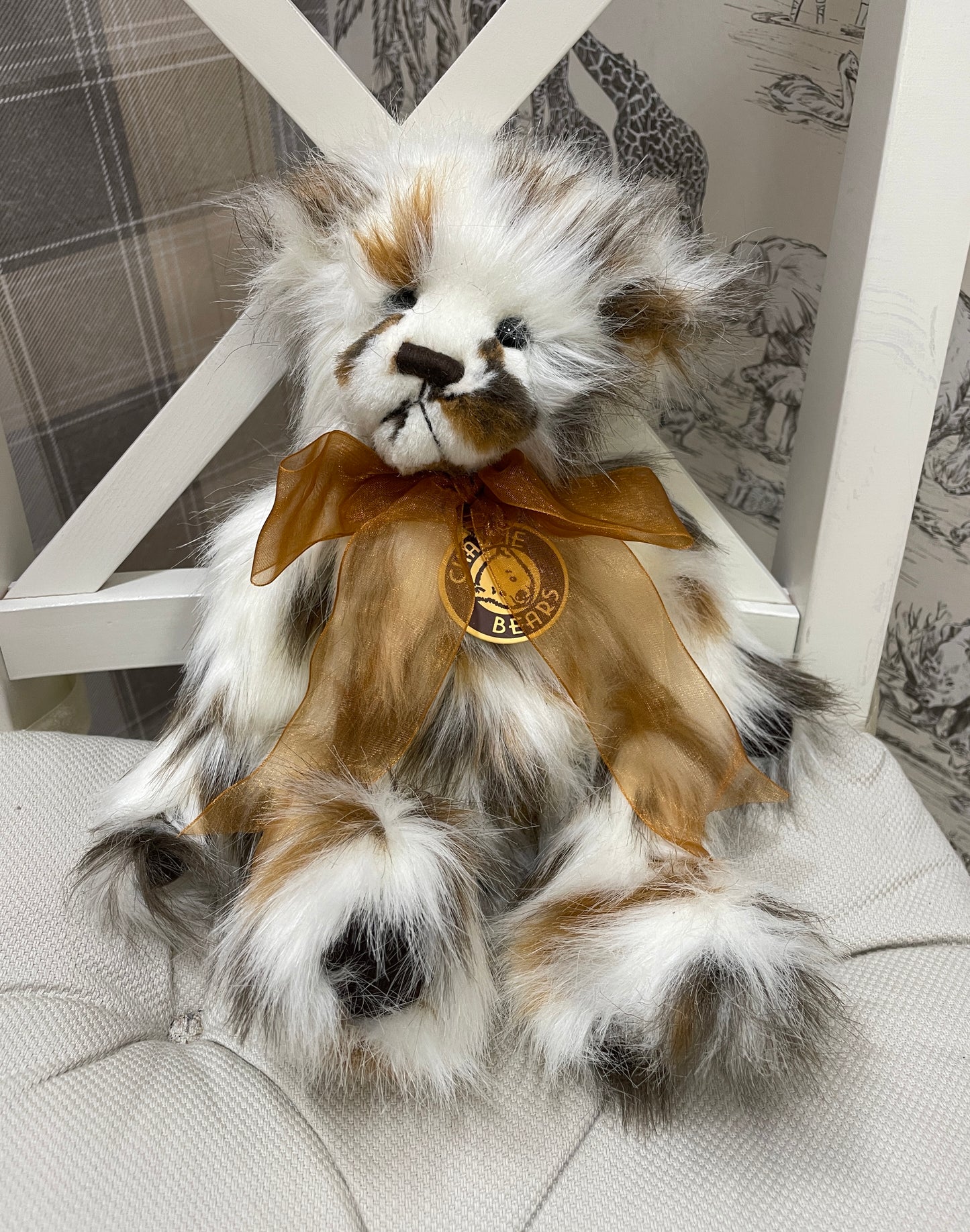 Charlie Bears Small Brown & White 'Fluff' Stuffed Bear