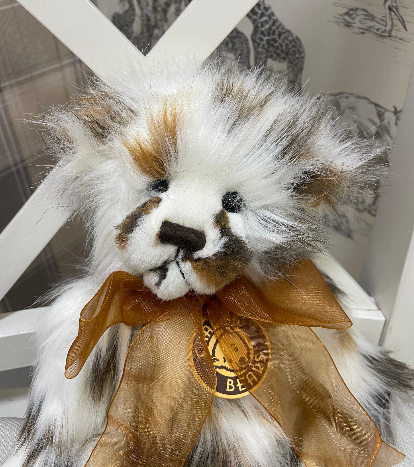 Charlie Bears Small Brown & White 'Fluff' Stuffed Bear