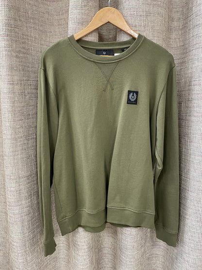 Belstaff Khaki Green Jefferson Sweatshirt Jumper Large