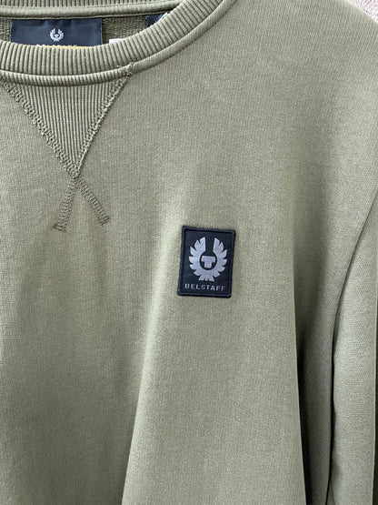 Belstaff Khaki Green Jefferson Sweatshirt Jumper Large