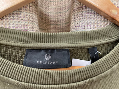 Belstaff Khaki Green Jefferson Sweatshirt Jumper Large