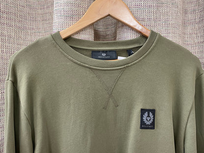 Belstaff Khaki Green Jefferson Sweatshirt Jumper Large