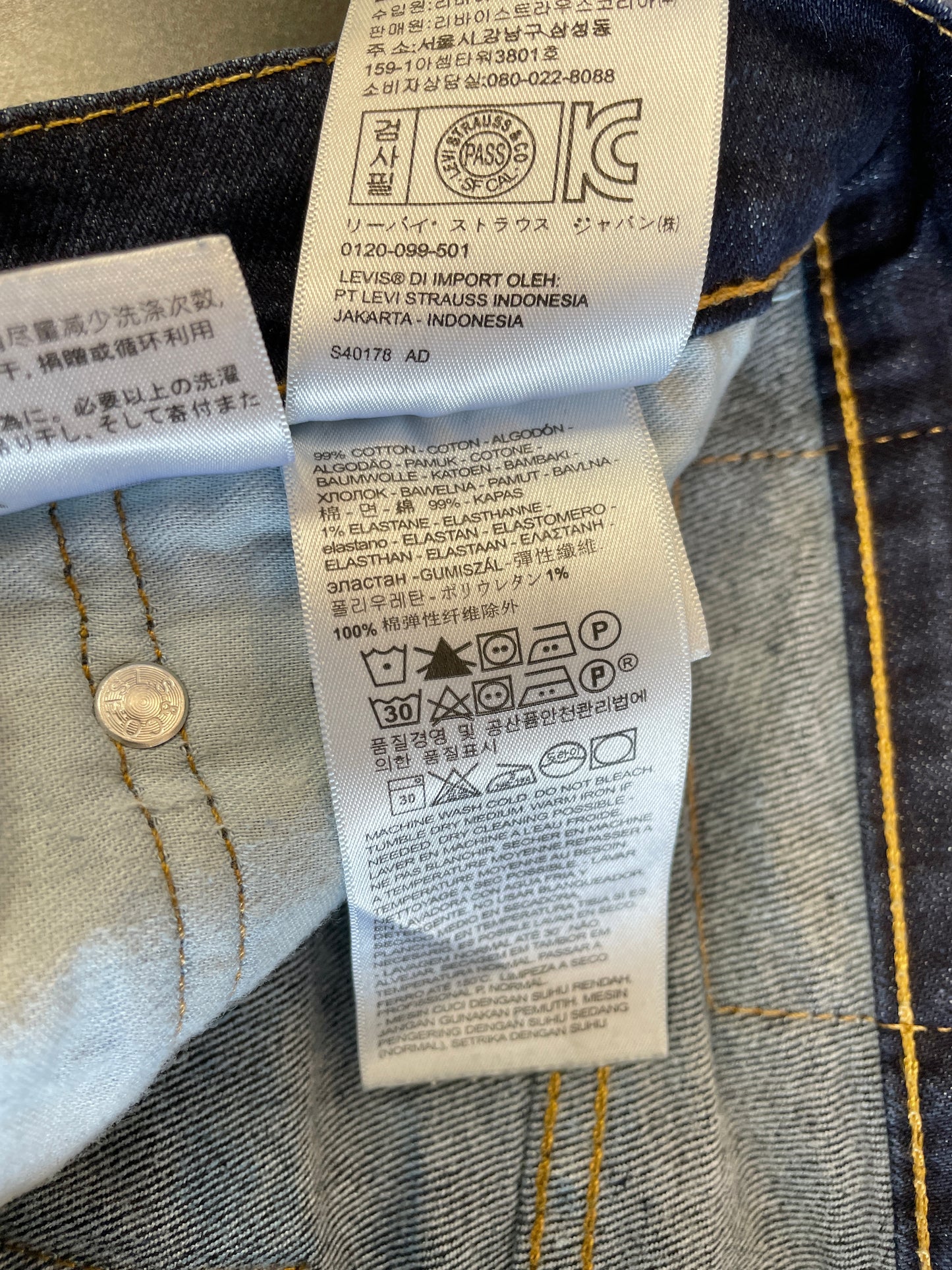 Levi's Levi Strauss Dark Indigo Blue 511 Jeans W 30 L 32