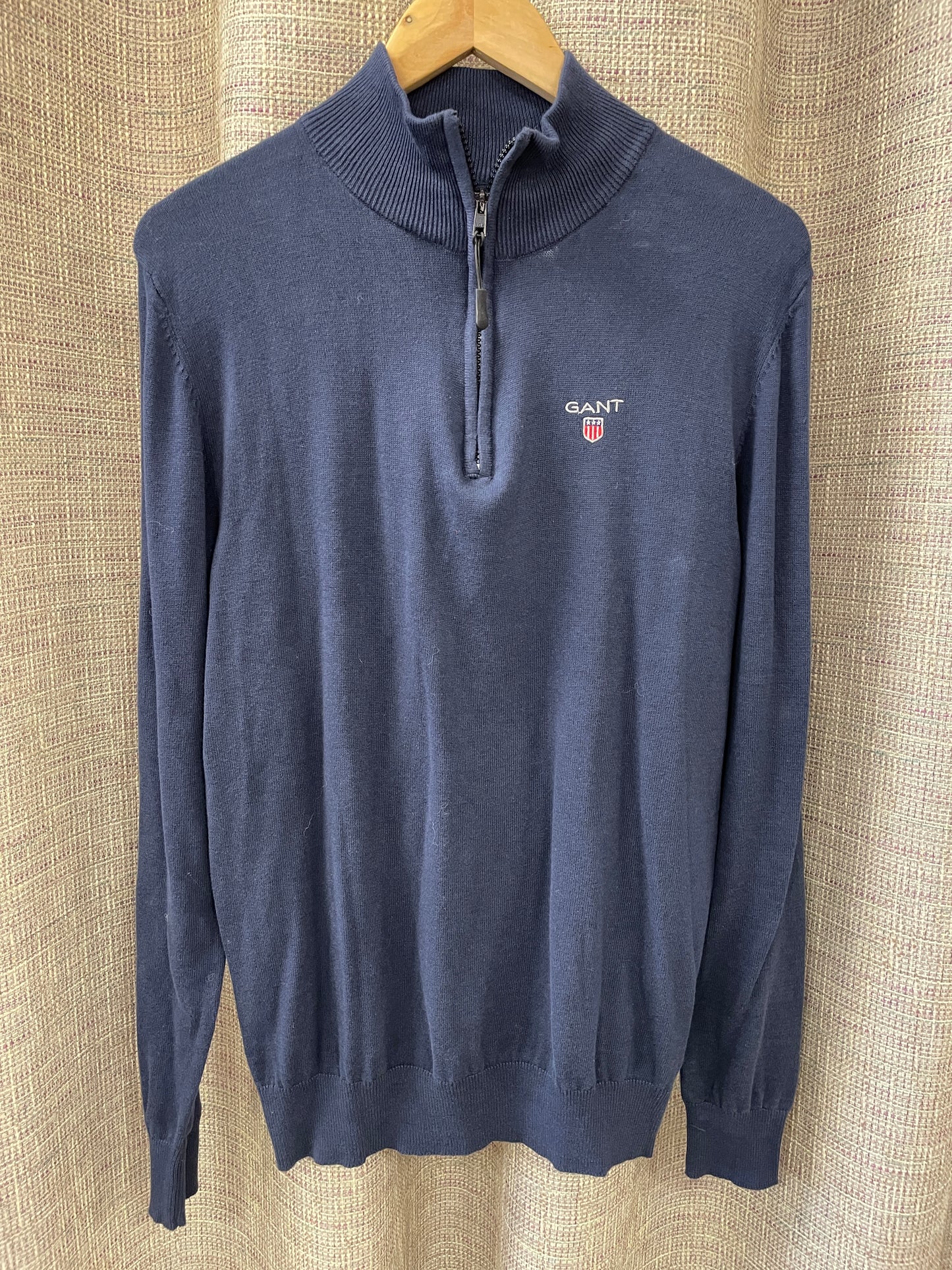 Gant New with Tags Navy Blue Half Zip Knitted Jumper Large