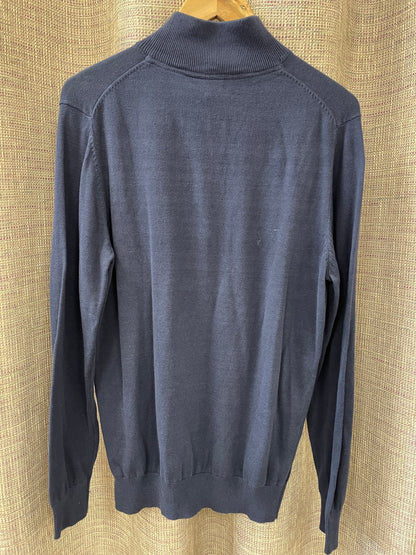 Gant New with Tags Navy Blue Half Zip Knitted Jumper Large