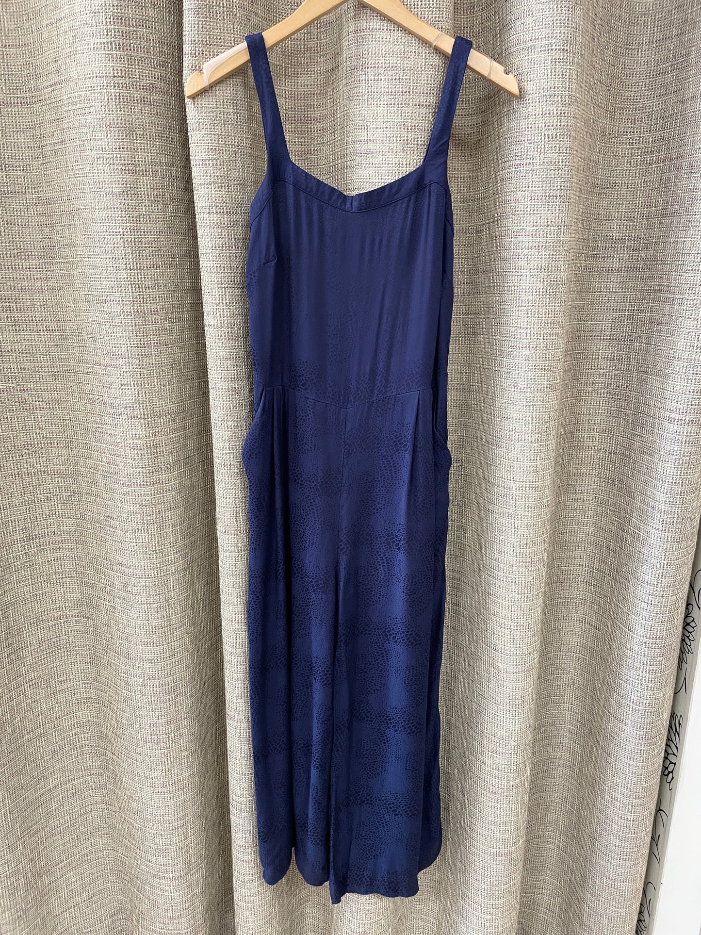 Oliver Bonas Navy Blue 2 Piece Jumpsuit & Crop Top UK Size 12