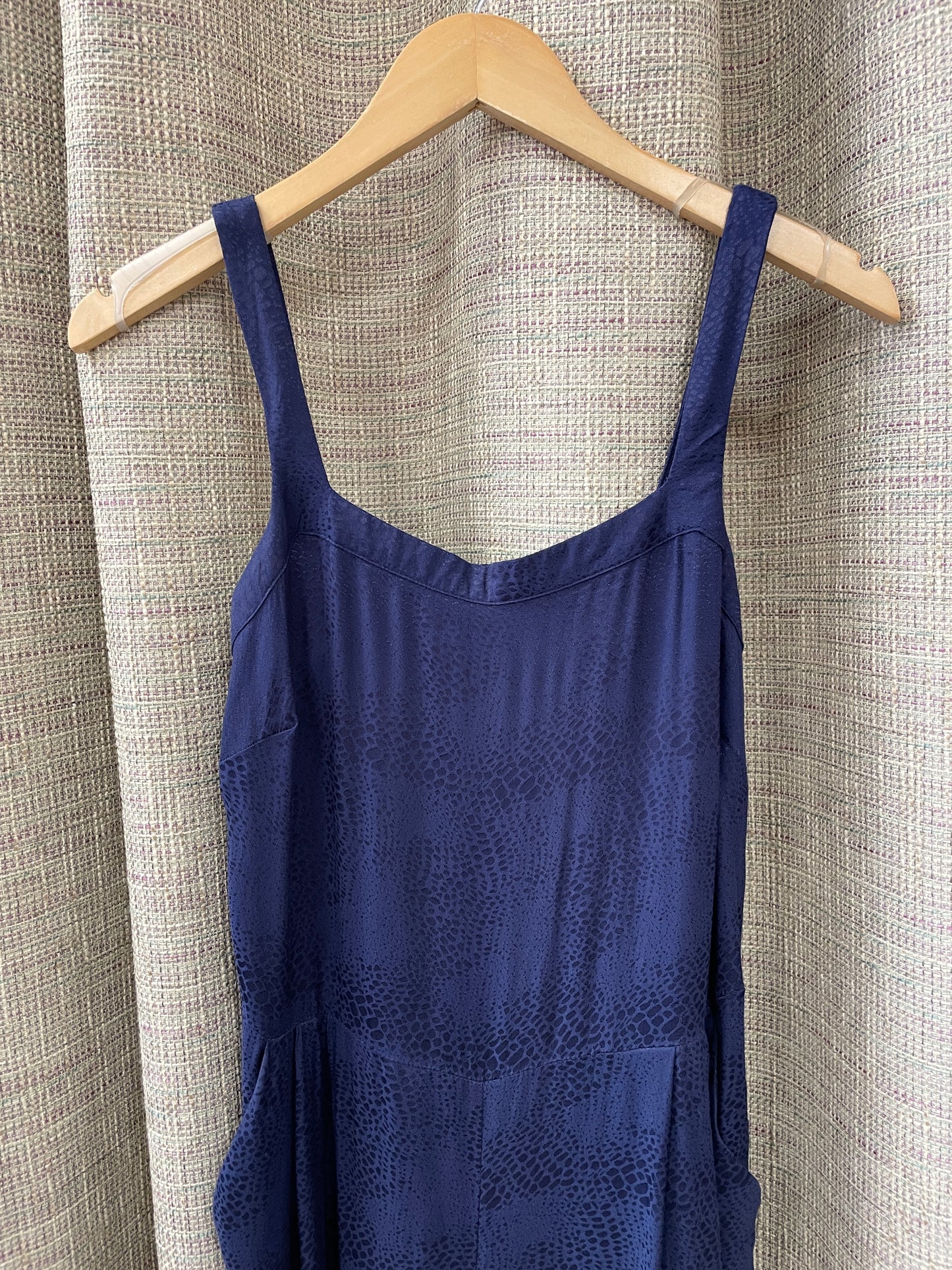 Oliver Bonas Navy Blue 2 Piece Jumpsuit & Crop Top UK Size 12
