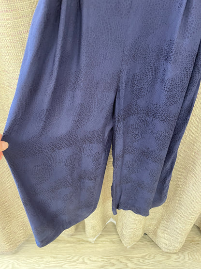 Oliver Bonas Navy Blue 2 Piece Jumpsuit & Crop Top UK Size 12