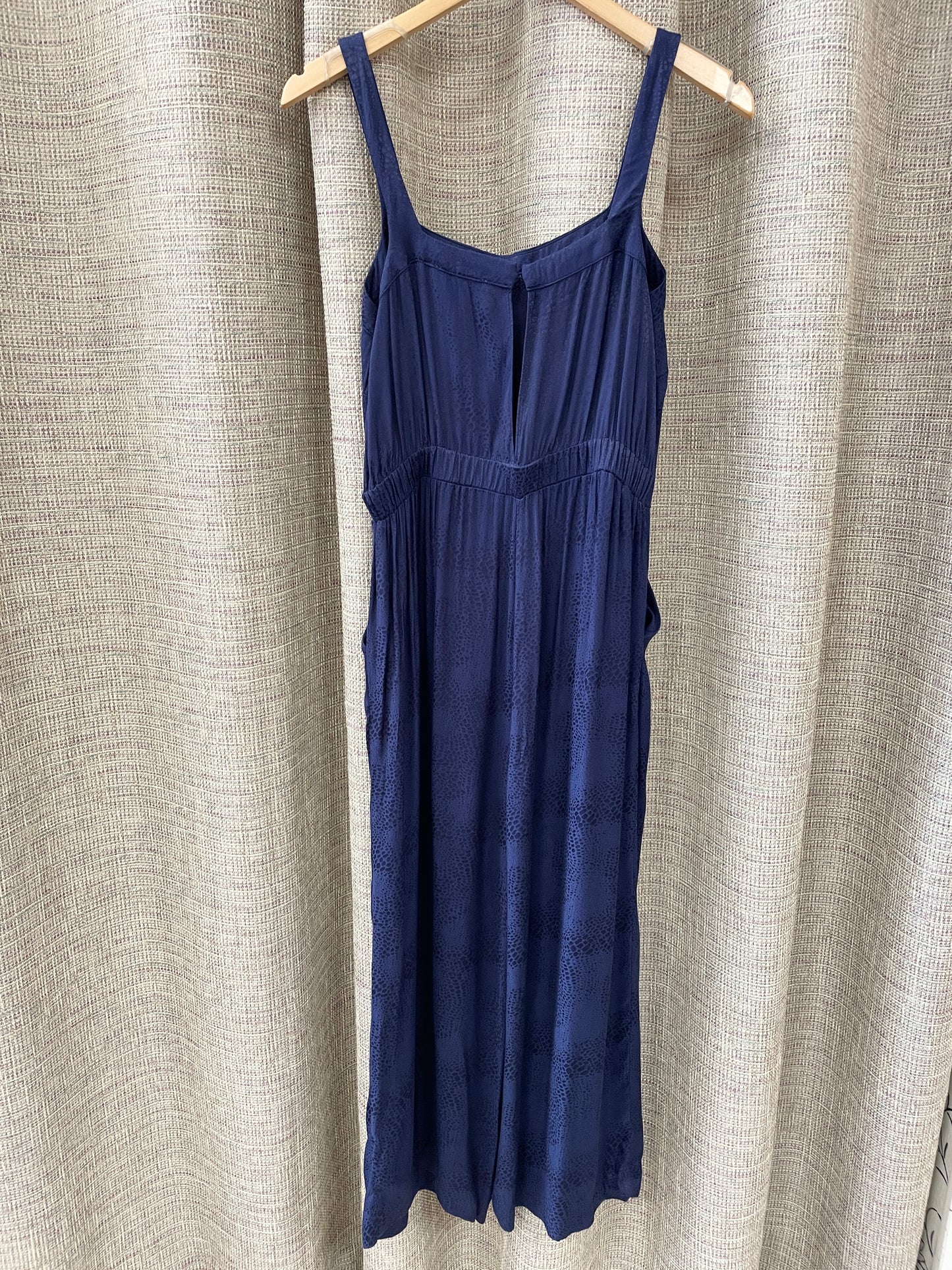 Oliver Bonas Navy Blue 2 Piece Jumpsuit & Crop Top UK Size 12