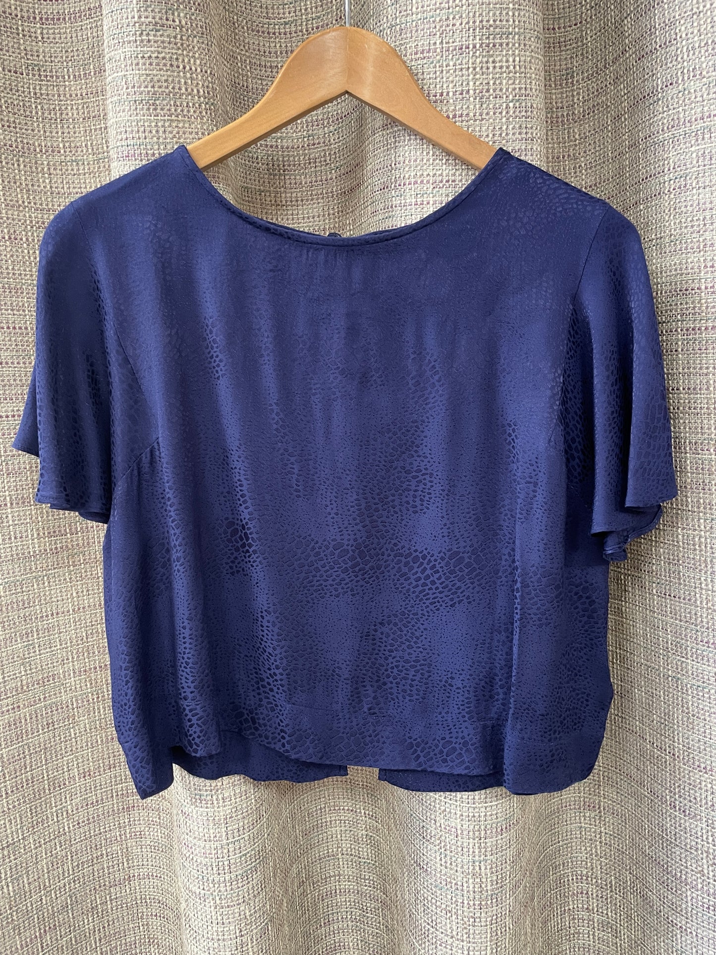 Oliver Bonas Navy Blue 2 Piece Jumpsuit & Crop Top UK Size 12