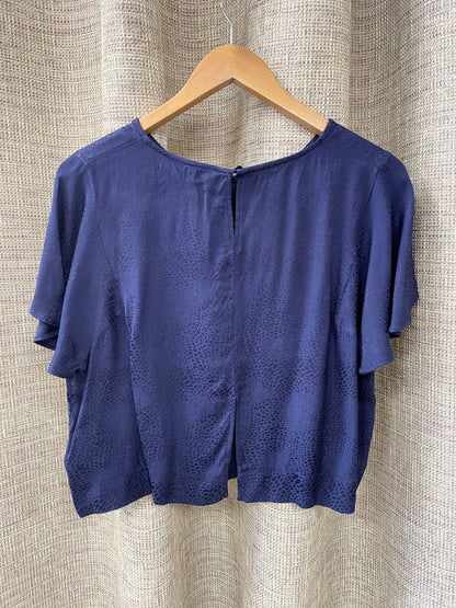 Oliver Bonas Navy Blue 2 Piece Jumpsuit & Crop Top UK Size 12