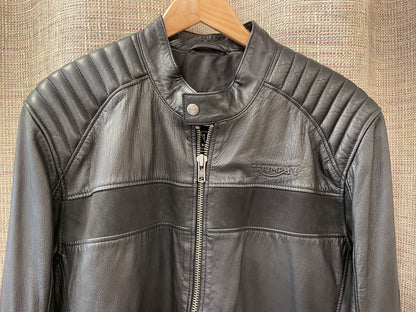 Triumph Motorcycles Black Leather Biker Motorbike Jacket Large