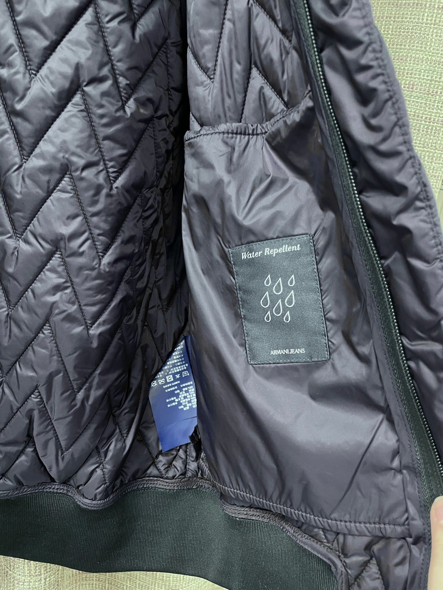 Armani Jeans Navy Lightweight Quilted Jacket Medium