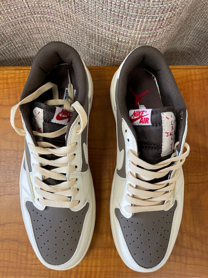 Nike Air Jordan Travis Scott Cactus Jack Cream Brown Beige Trainers UK 9
