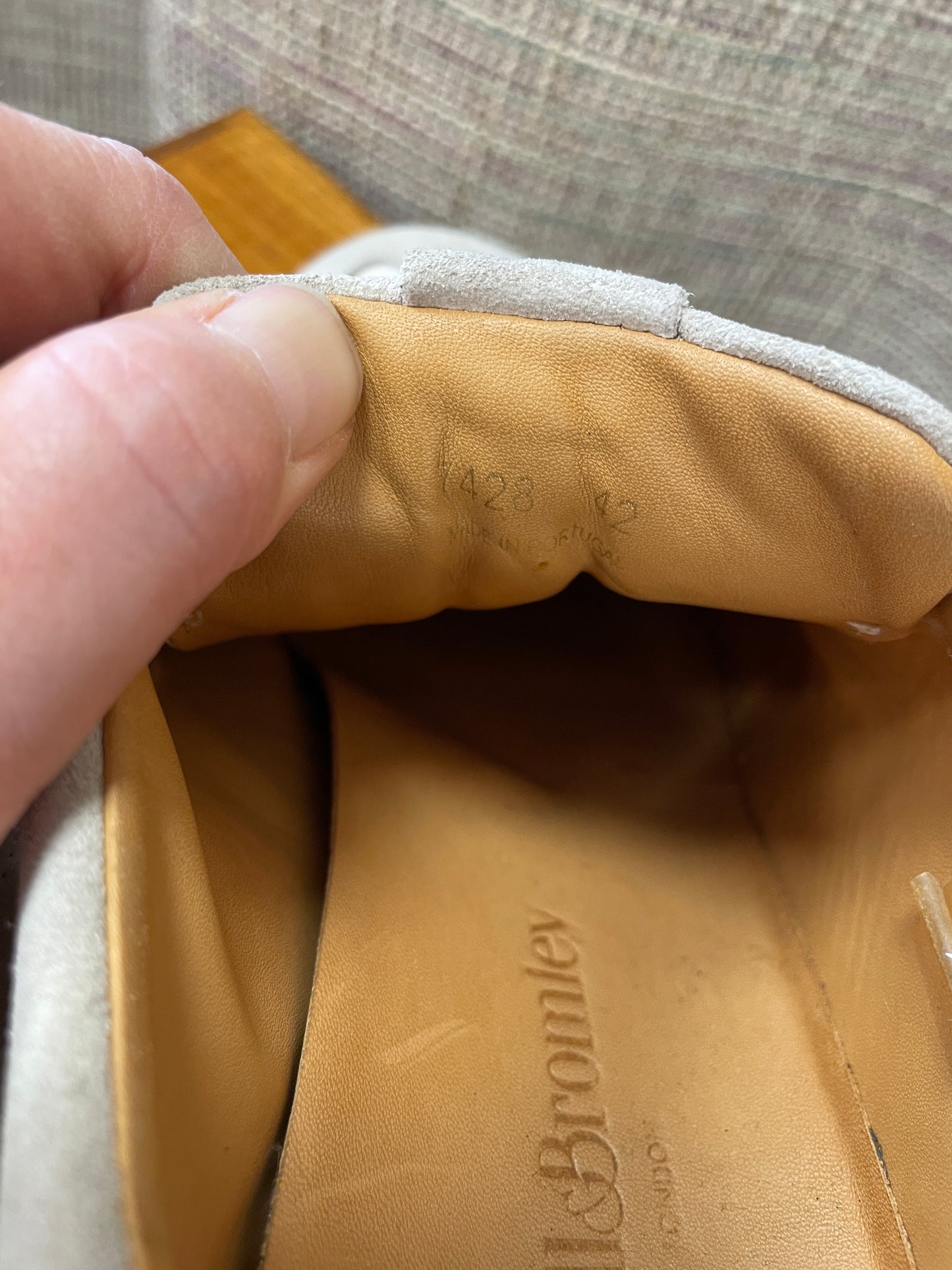 Russell & Bromley Cream Leather & Suede Pull On Wedge Trainers Size 42 UK 8