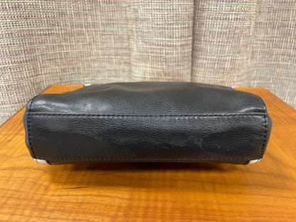 Diane Von Furstenberg Black Beige Ombre Snakeskin Leather Bag Handbag