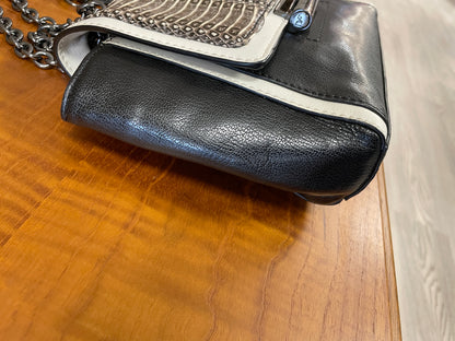 Diane Von Furstenberg Black Beige Ombre Snakeskin Leather Bag Handbag