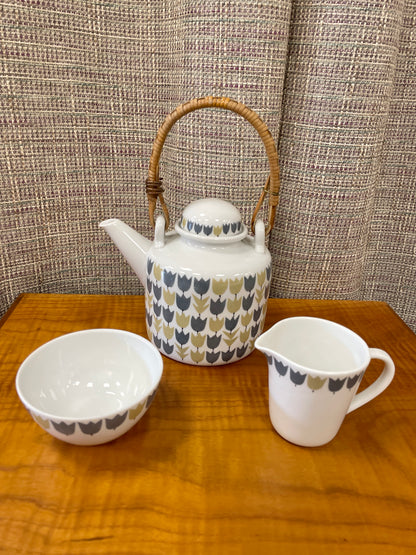 Rorstrand Sweden Vintage 1950s 1960s Marianne Westman Party Teapot Jug & Sugar Bowl