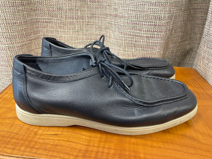 Massimo Dutti Navy Leather Loafers Shoes Size 42