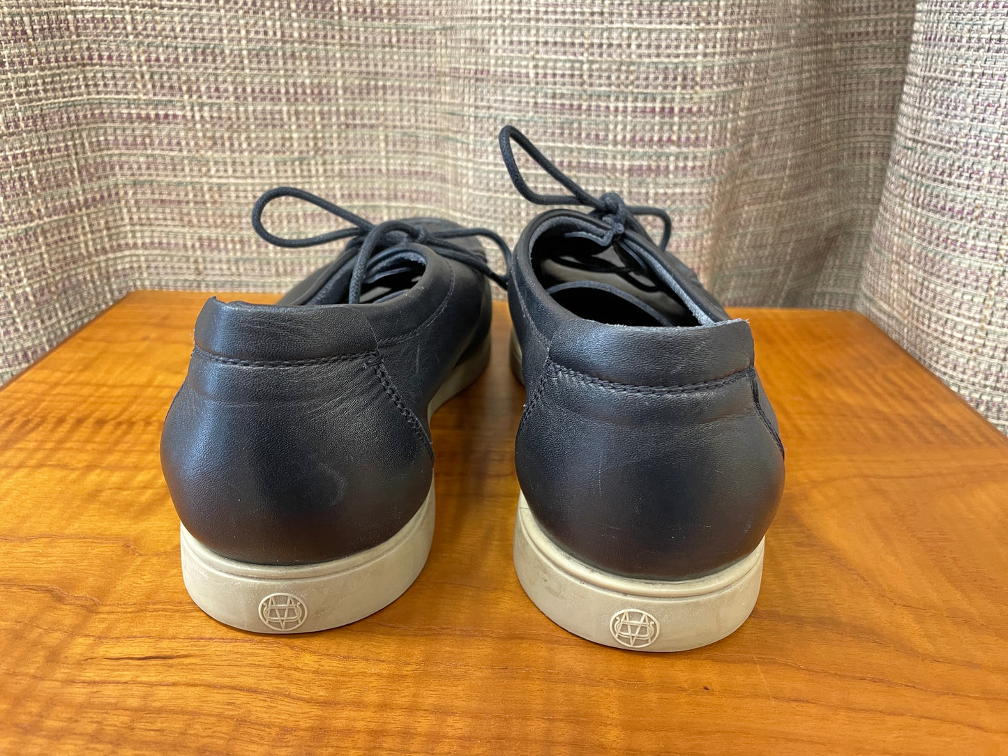Massimo Dutti Navy Leather Loafers Shoes Size 42
