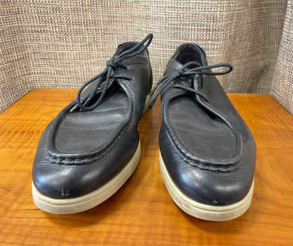 Massimo Dutti Navy Leather Loafers Shoes Size 42
