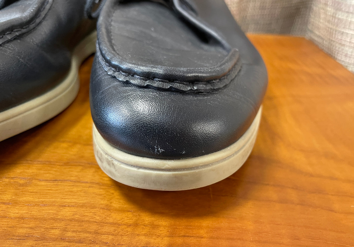 Massimo Dutti Navy Leather Loafers Shoes Size 42
