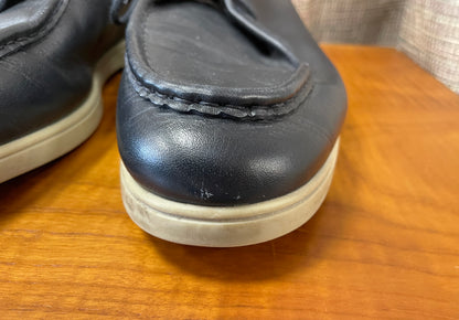 Massimo Dutti Navy Leather Loafers Shoes Size 42
