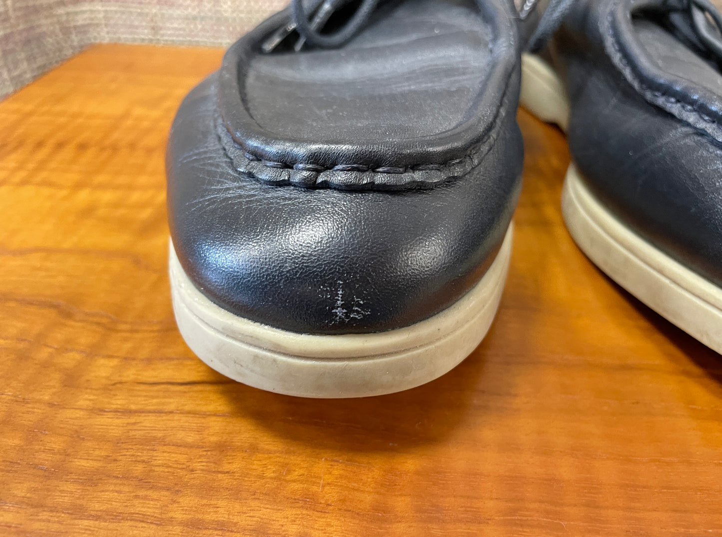 Massimo Dutti Navy Leather Loafers Shoes Size 42