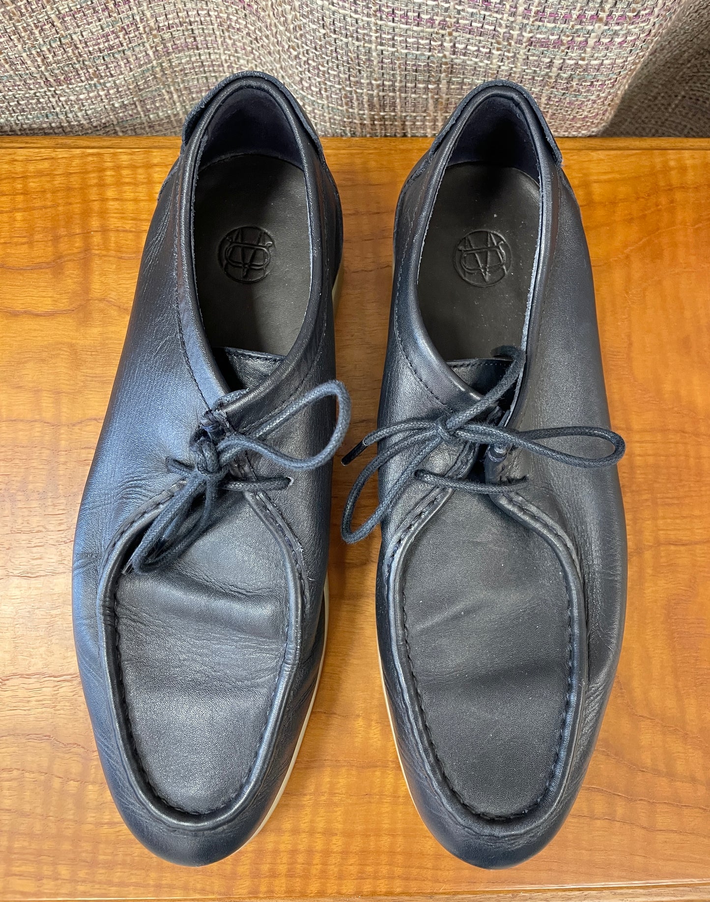 Massimo Dutti Navy Leather Loafers Shoes Size 42