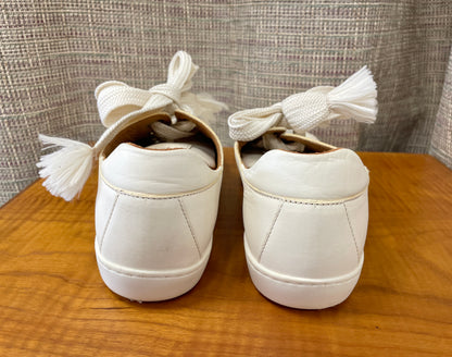 Sezane Cream Leather Trainers UK 7