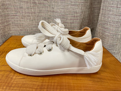 Sezane Cream Leather Trainers UK 7