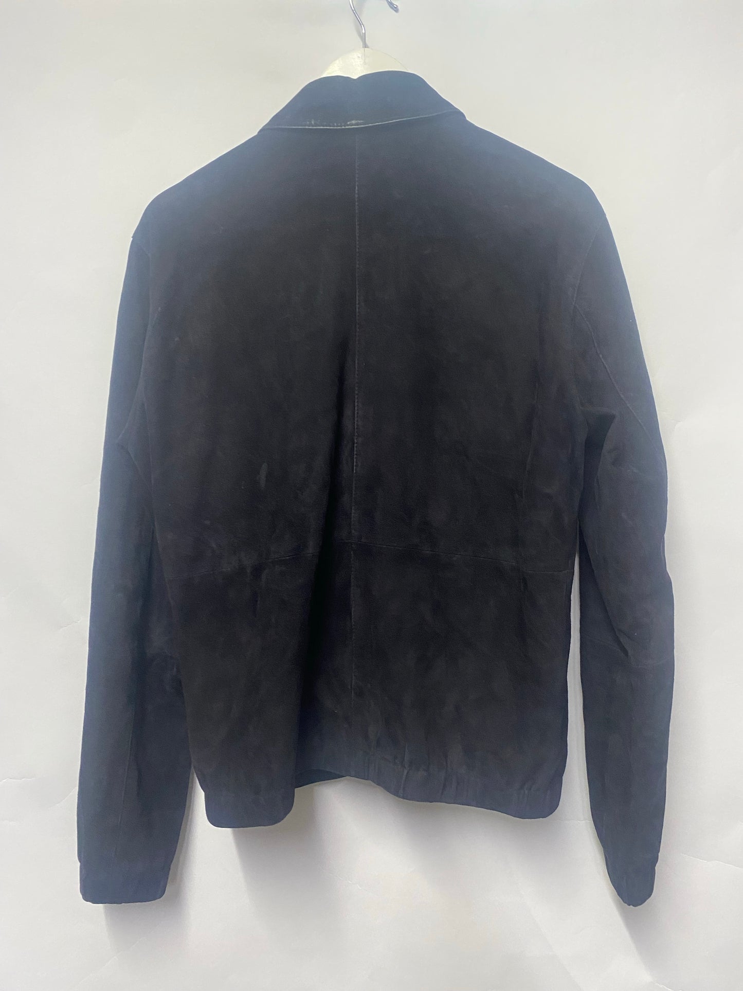 Reiss Black Soft Suede Bomber Jacket Medium