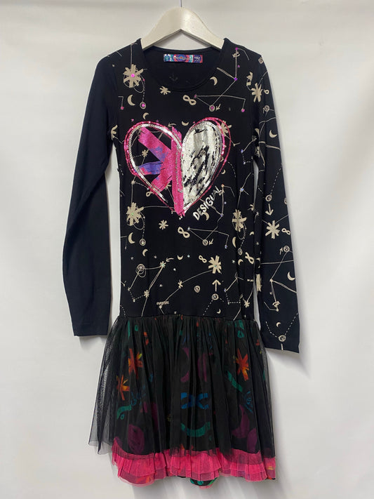 Desigual Kids Black Long Sleeve Tutu Dress 11/12 Years