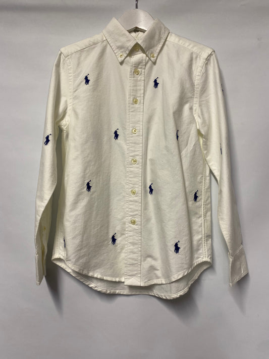 Ralph Lauren Kids White Cotton Logo Shirt 8 Years