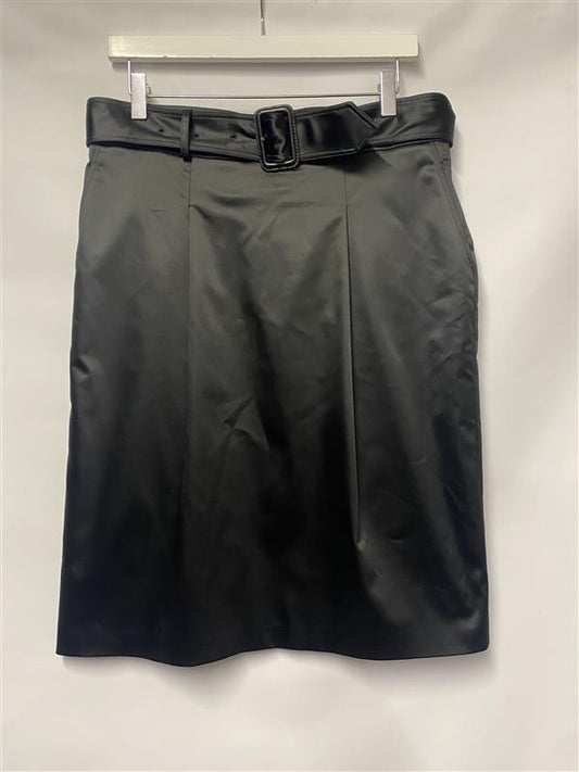 Burberry Black Satin Pencil Skirt 10