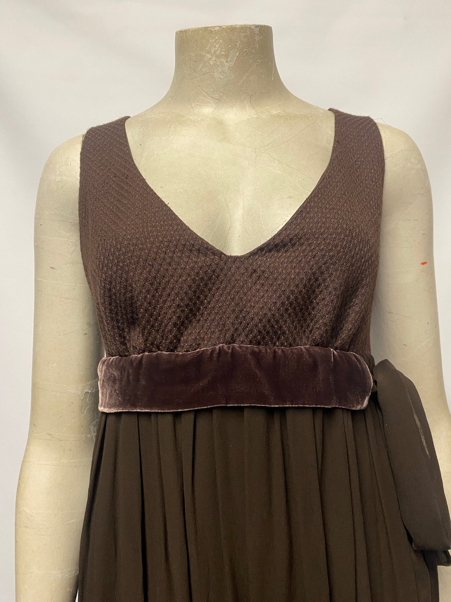 Stefanel Brown Tiered  Dress XS/ S