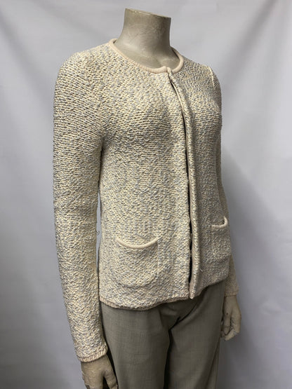 Boden Cream and Silver Wool Blend Cardigan 8