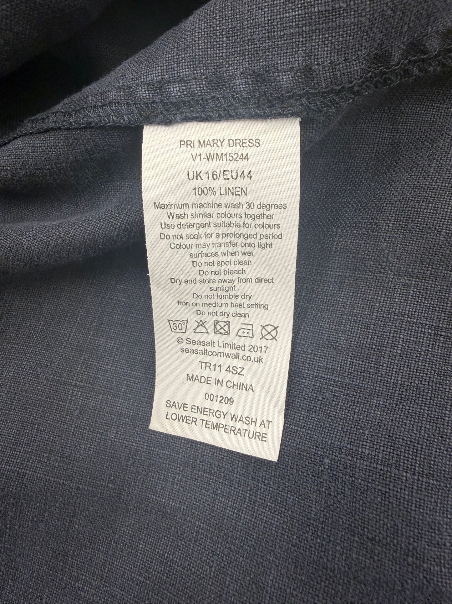 Seasalt Cornwall Navy Pri Mary Dress - Size 16