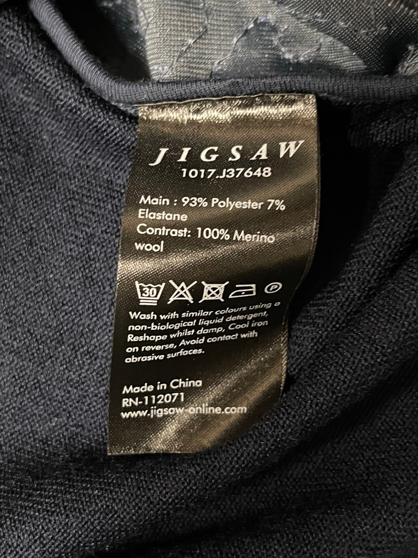 Jigsaw Blue Sequin Wool Top Small