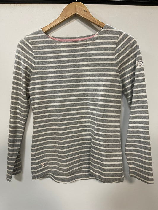 Joules Grey and White Jumper Size 8