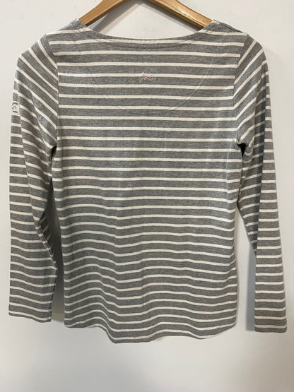 Joules Grey and White Jumper Size 8