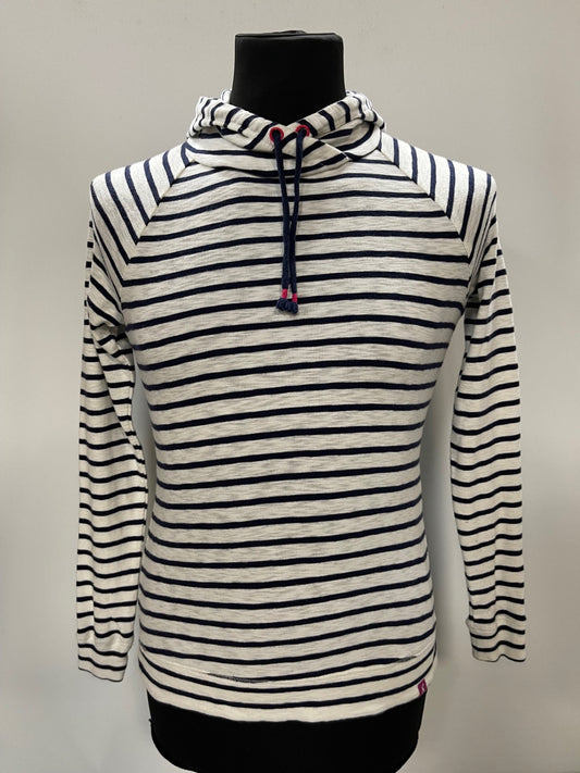 Joules White and Blue Hoodie Jumper Size 10