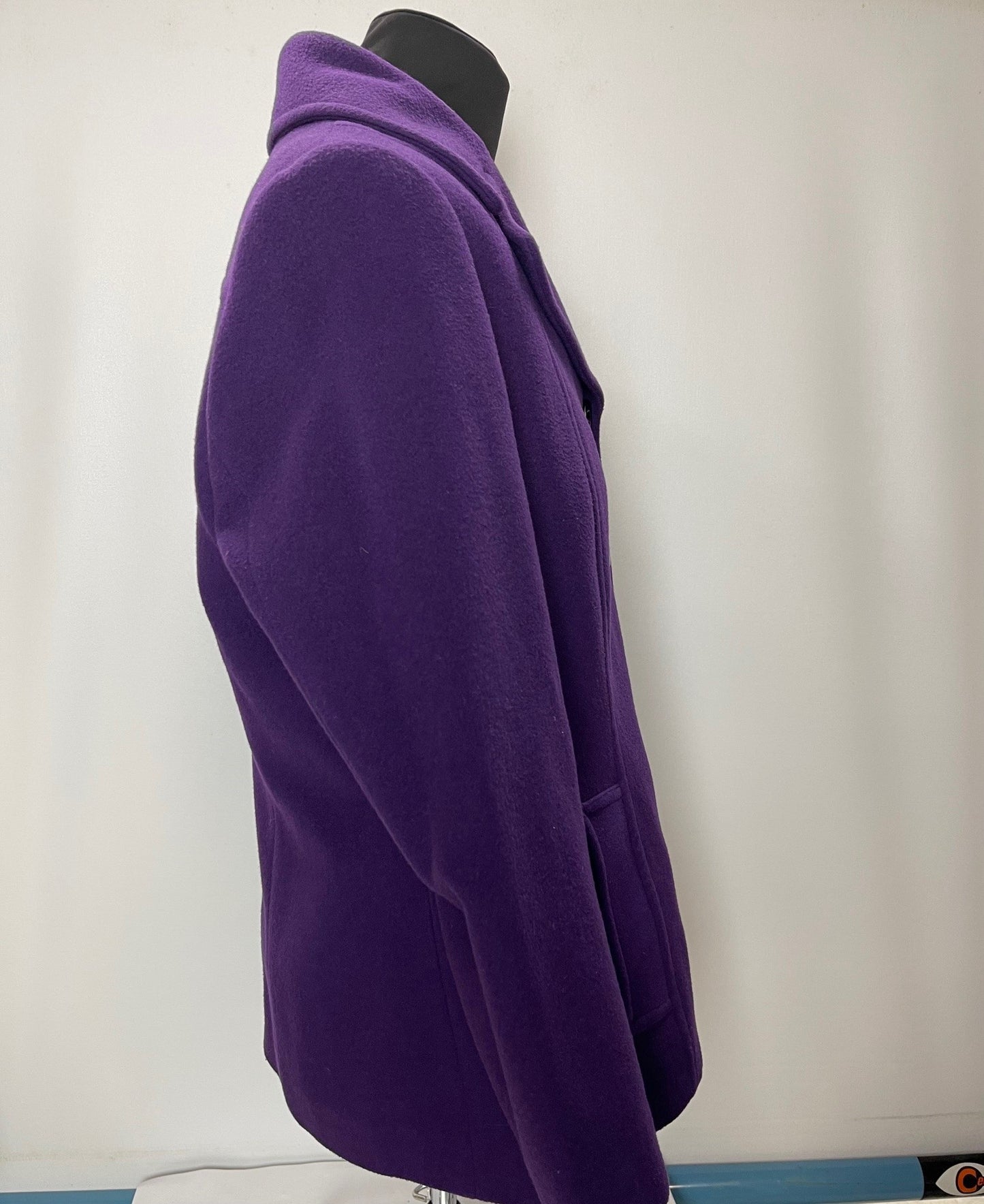 Barbara Lebek Purple Wool Blend Coat Size 16