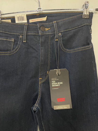 BNWT Levis Premium 721 High Rise Blue Skinny Jeans W27 L32