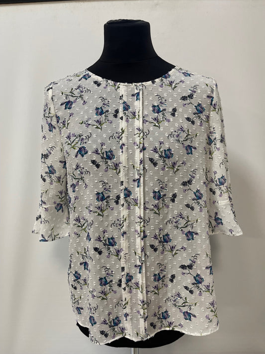 BNWT M&Co Ivory Floral Top Size 14