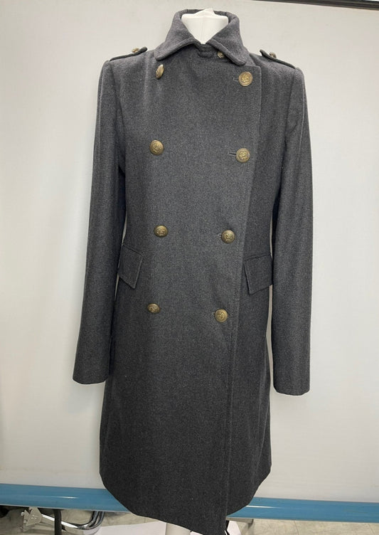 Next Grey Military Style Coat Size 14