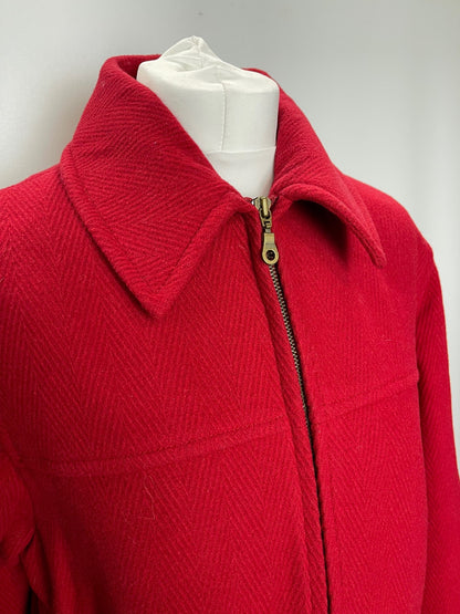 Next Vintage Red Wool Blend Jacket Small