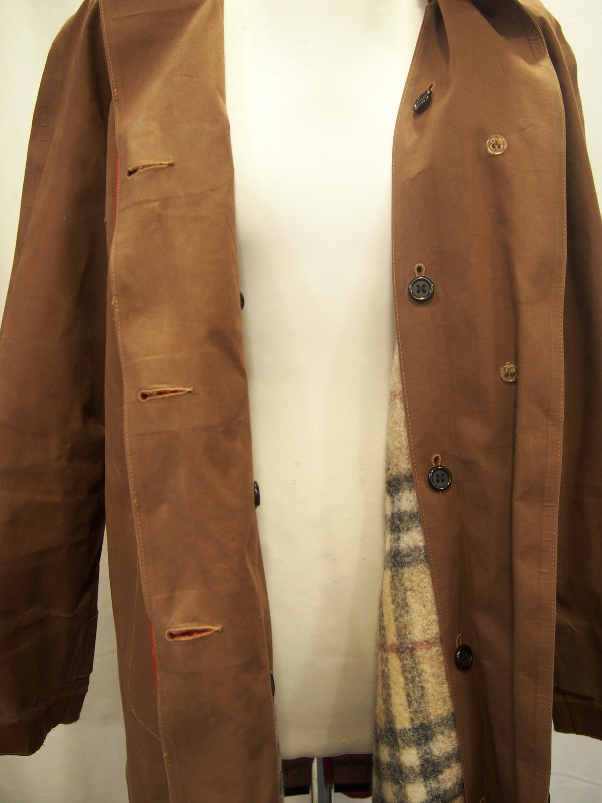 Vintage Burberry London waterproof trench coat w/ check liner - Rubber cotton - UK12